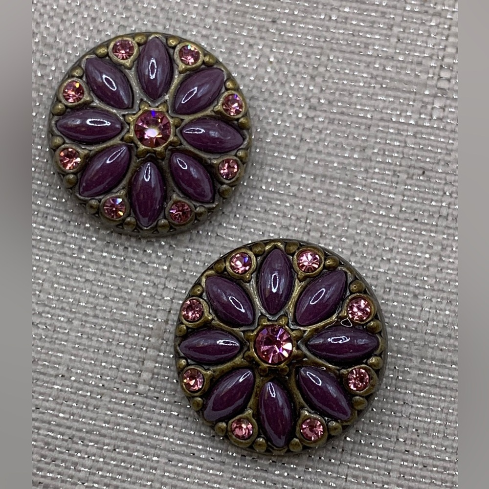 💗Flowers - Matching Bronze Ginger Snaps & Co. Snap Button Charms - Set of 2